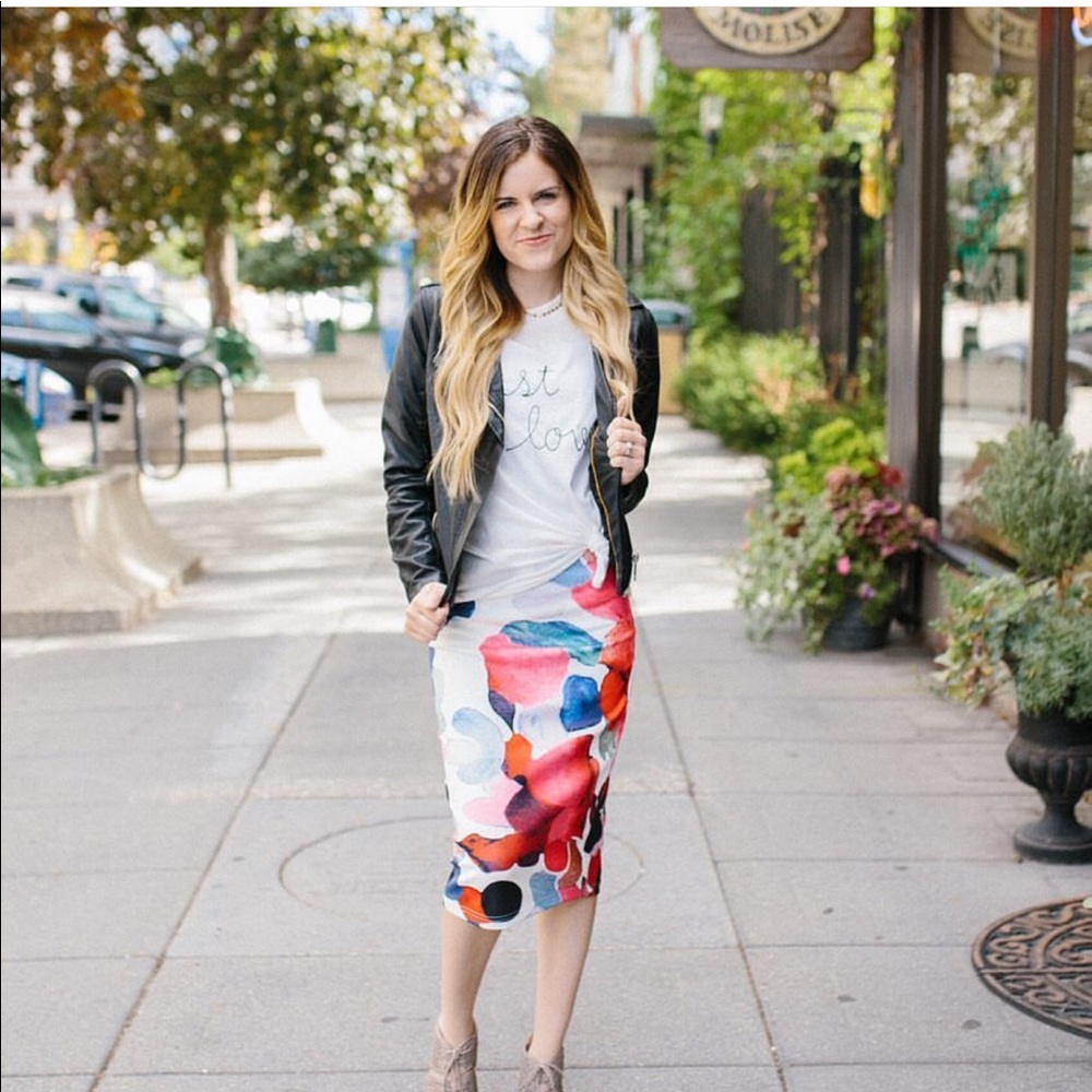 Watercolor Pencil Skirt